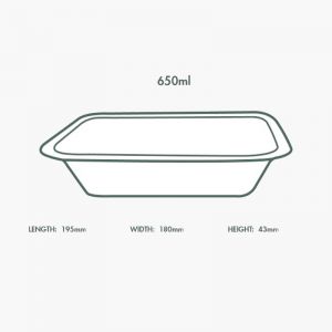 Bandeja con Tapa caña de azúcar 650 ml (50 Uds)