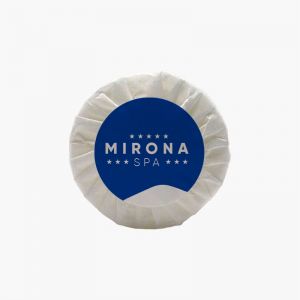 Pastilla jabón redonda plisé 15gr Personalizable (420 Uds)