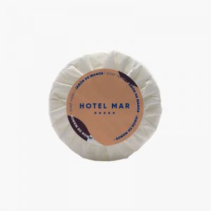 Pastilla jabón redonda plisé 15gr Personalizable (420 Uds)