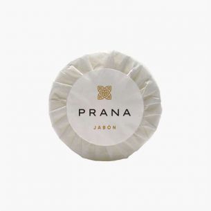 Pastilla jabón redonda plisé 15gr PRANA (420 Uds)