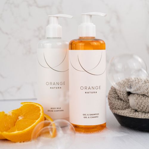Botella Orange Natura Gel de Ducha 300ml (24 Uds)