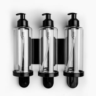 Soporte Triple Botella Dosificadora ABS Negro