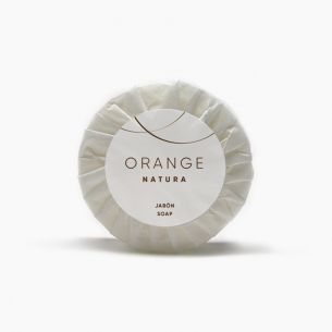 Pastilla jabón redonda plisé 15gr ORANGE NATURA (420 Uds)