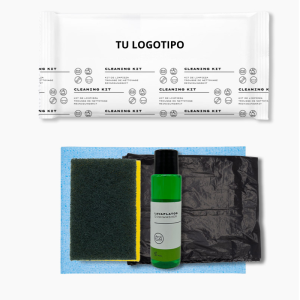 Kit limpieza apartamento y cocina: bayeta, salvauñas, lavavajillas y bolsa de basura